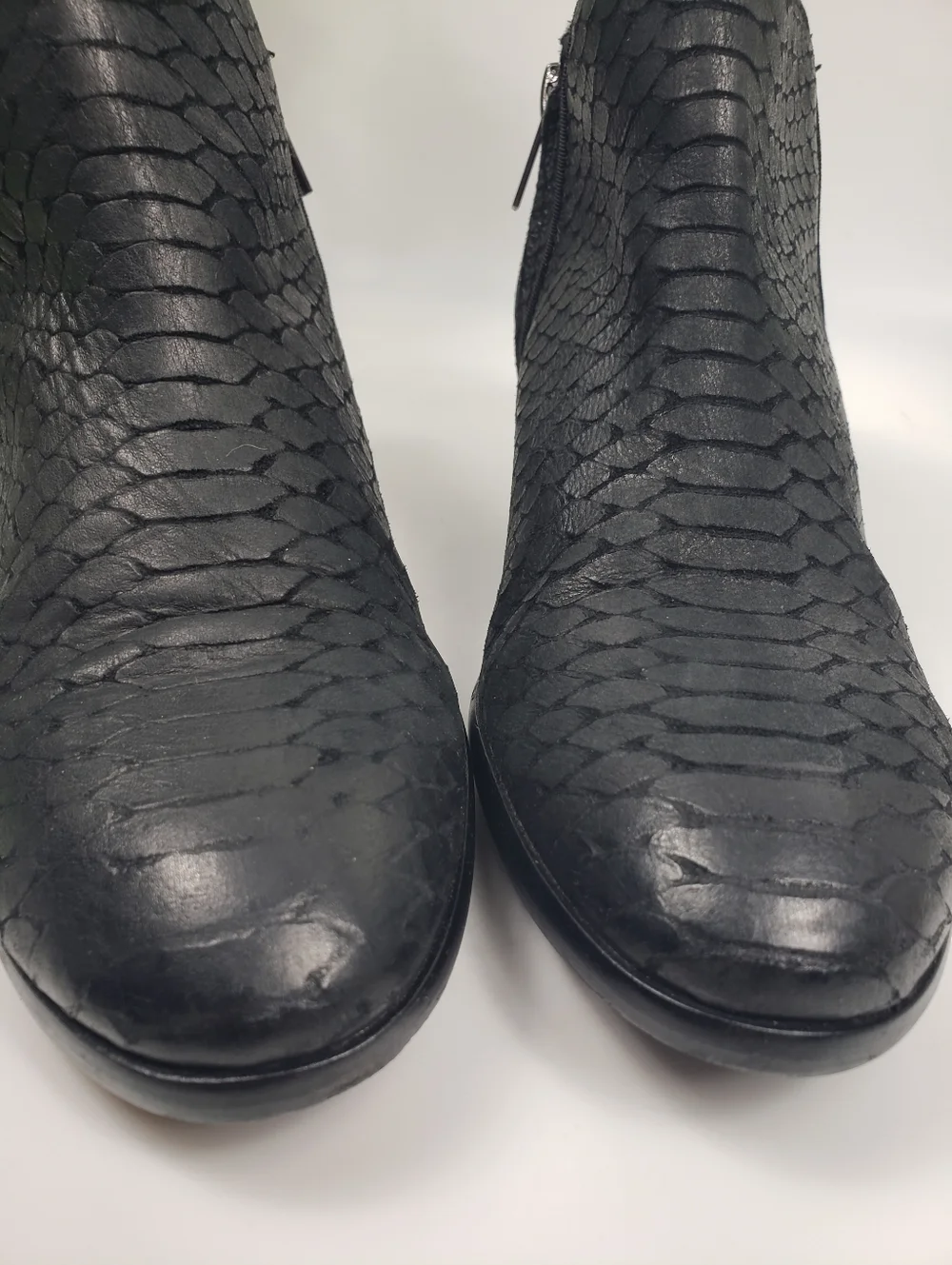 Sam Edelmann Black Reptile Ankle Booties - Leather Western Coastal Cowgirl 8